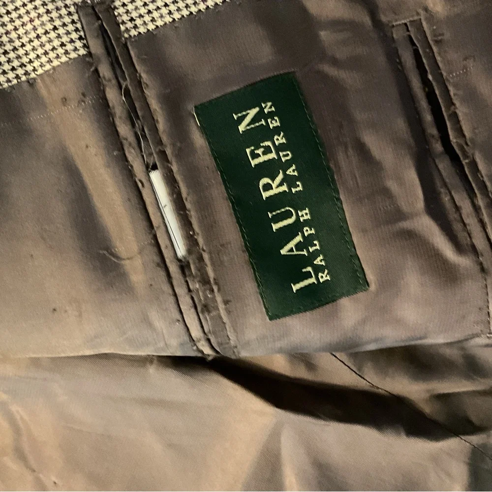Lauren Ralph Lauren‎ tweed blazer tan black 2 button size 48R